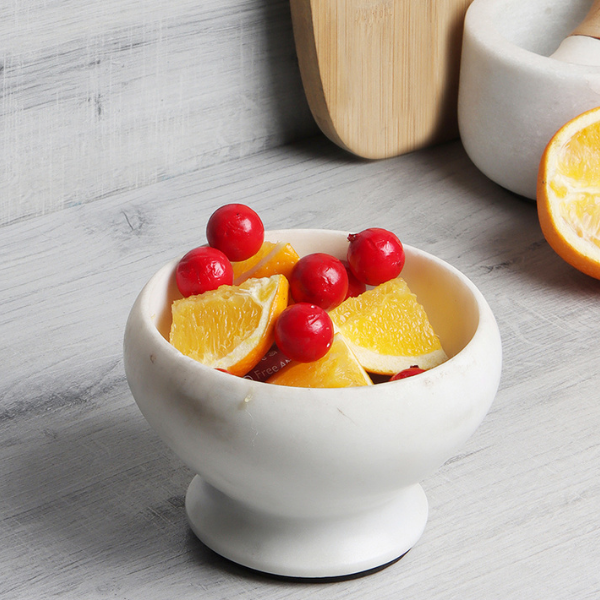 NikkisPride  Marble Pedestal fruit bowl in banswara marble 